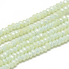 Electroplate Opaque Solid Color Glass Beads Strands X-EGLA-Q112-B11-1