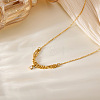 304 Stainless Steel Pave Clear Cubic Zirconia Oval Pendant Mixed Chain Necklaces for Women WG248BB-01-2