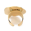 Irregular Round 304 Stainless Steel Open Cuff Rings for Women RJEW-S410-03G-01-3