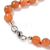 8mm Faceted Round Natural Red Aventurine Beaded Necklaces NJEW-F327-01A-04-4