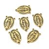 Holy Oval Carved Virgin Mary Tibetan Style Alloy Chandelier Component Links S-TIBEP-LF0961YKG-AG-4