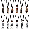 12Pcs 12 Colors Adjustable Resin Religion God of Wealth Zaki Ram Pendant Black Cord Necklaces for Men NJEW-ME0001-24-1
