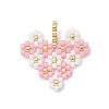 MIYUKI Glass Seed Beaded Heart with Flower Pendants PALLOY-MZ01113-02-1