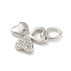 Brass Micro Pave Clear Cubic Zirconia Charms KK-H528-06A-P-2
