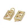 Brass Micro Pave Clear Cubic Zirconia Pendants ZIRC-Z010-03G-2