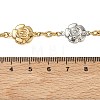 Two Tone 304 Stainless Steel Flower Link Chain Necklaces for Women NJEW-A074-06GP-5