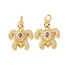 Brass Micro Pave Colorful Cubic Zirconia Pendants CU-E003-18G-07-1