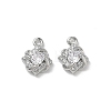 Brass Micro Pave Clear Cubic Zirconia Charms KK-P355-20P-1