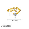 Brass Micro Pave Clear Cubic Zirconia Cuff Open Rings FS-WGF859A-12-1