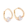 Clear Cubic Zirconia Hoop Earrings KK-A158-03G-1