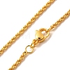 2mm Rack Plating Brass Rope Chain Necklaces for Women Men MAK-L044-59G-2