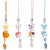 Glass & Porcelain & Acrylic Mobile Straps HJEW-DR00028-1