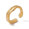 Ion Plating(IP) 304 Stainless Steel Twist Wave Open Cuff Ring for Women X-RJEW-C045-23G-1