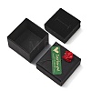 Kraft Paper Gift Boxes with Faux Rose Flower Outside for Ring CON-Z011-01B-01-2