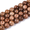 Natural Wood Lace Stone Wooden Jasper Beads Strands G-T143-30A-01-1