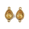 Ion Plating(IP) 304 Stainless Steel Cubic Zirconia Teardrop Links Connector Charms LS-STAS-K256-23G-09-1
