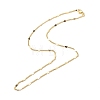 Brass Curb Chains with Heart Necklace for Women NJEW-P265-36G-2