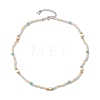 Clover Ceylon Glass Seed Beads Beaded Necklaces NJEW-JN04941-4