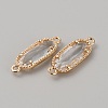 Golden Plated Brass Pave Glass Connector Charms FIND-WH0110-728G-11-2