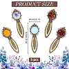 5Pcs Mixed Natural & Synthetic Round Gemsotne Bookmarks AJEW-OC0016-56A-2