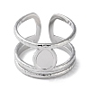 304 Stainless Steel Open Cuff Ring Components X-STAS-Q308-06P-2