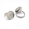 Adjustable 304 Stainless Steel Finger Rings Components STAS-L193-P-14mm-3