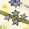 8Pcs Star with Lattice Computerized Embroidery Polyester Iron on/Sew on Patches PATC-TA0001-49C-6