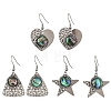 Paua Shell and 304 Stainless Steel Dangle Earrings EJEW-JE07471-3