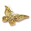 Butterfly Antique Golden Zinc Alloy Rhinestone Brooches JEWB-R051-01AG-02-2