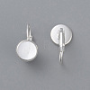 304 Stainless Steel Leverback Earring Settings STAS-F191-03S-14mm-2
