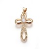 Brass Micro Pave Cubic Zirconia Pendants ZIRC-O027-15G-1