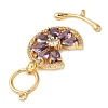 Brass with Pave Cubic Zirconia Toggle Clasps KK-N254-88G-3