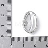 Brass Clear Cubic Zirconia Shell Shape Links Connector Charms KK-K399-17P-3