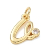 Brass Micro Pave Clear Cubic Zirconia Charms KK-D289-66G-V-2