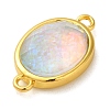 Synthetic Opal Connector Charms KK-S370-03G-02-2