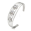 Non-Tarnish 304 Stainless Steel Hollow Open Cuff Bangles BJEW-Q348-03P-04-1