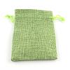 Polyester Imitation Burlap Packing Pouches Drawstring Bags ABAG-R005-9x7-02-1