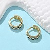 Tartan Pattern Enamel Chunky Hinged Huggie Hoop Earrings for Women EJEW-P196-22G-01-3