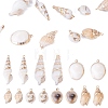 14Pcs 7 Styles Electroplated Natural Mixed Shell Pendants BSHE-TA0001-34B-2