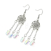 Glass Teardrop Tassel Chandelier Earrings EJEW-JE07177-4