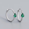 Simple S925 Sterling Silver Twisted Teardrop Hoop Earrings NS9884-3-1