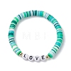 12Pcs Handmade Polymer Clay Heishi Beads Stretch Bracelets BJEW-JB10073-2