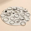 19Pcs Alloy Enamel Finger Cuff Rings Sets FS-WG6B9E0-01-4