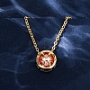Brass Pave Cubic Zirconia Birth Stone Constellation Pendant Cable Chain Necklaces LS-NJEW-D334-01G-05-2
