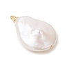 Natural Baroque Pearl Keshi Pearl Pendants PALLOY-JF04777-03-3