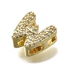 Brass Micro Pave Cubic Zirconia Letter Pendants KK-D295-32G-23-2