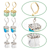 3 Pairs 3 Colors Bling Glass Cube Dangle Leverback Earrings EJEW-AN0002-81-3