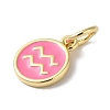 Real 18K Gold Plated Brass Enamel Charms KK-L216-001G-E04-2