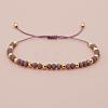 Glass & Brass Round Beads Braided Bead Bracelets LS-RD6595-16-1