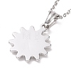 304 Stainless Steel Smiling Face Sun Pendant Necklace for Women STAS-E154-12P-3